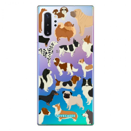 LoveCases Samsung Note 10 Plus Dogs Clear Phone Case