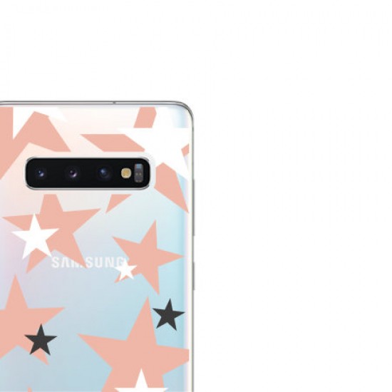 LoveCases Samsung S10 5G Pink Star Clear Phone Case