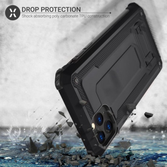 Olixar Manta iPhone 11 Pro Max Tough Case with Tempered Glass - Black