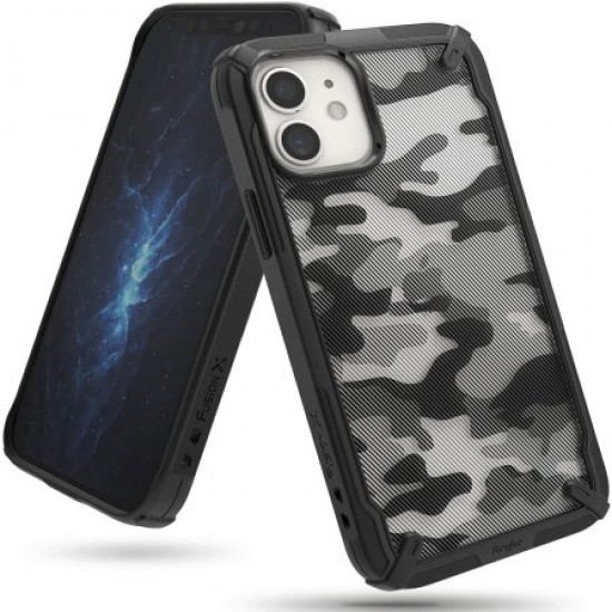 Ringke Fusion X iPhone 12 mini Case - Black Camo