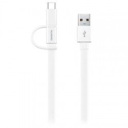 Official Huawei 2-in-1 Micro USB & USB-C 1.5m Charging Cable - White