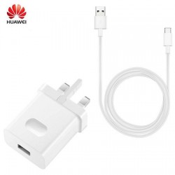 Official Huawei P30 SuperCharge Charger & USB-C Cable - White