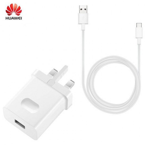 Official Huawei P30 SuperCharge Charger & USB-C Cable - White