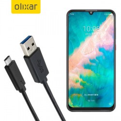 Olixar USB-C ZTE Blade V10 Charging Cable - Black 1m