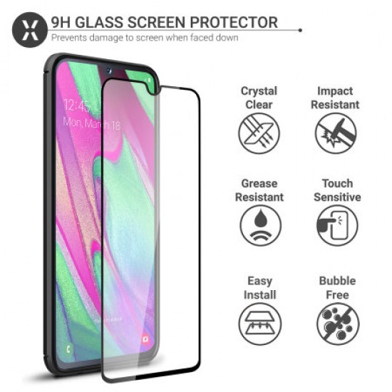 Olixar Sentinel Samsung A30 Case & Glass Screen Protector - Black