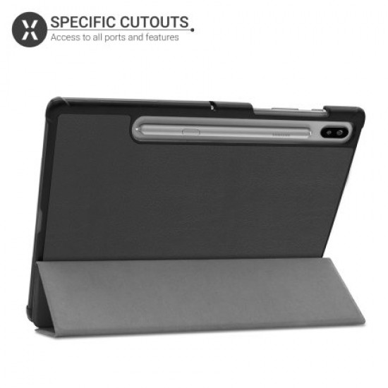 Olixar Leather-Style Samsung Tab S6 Stand Case - Black