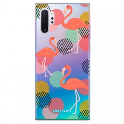 LoveCases Samsung Note 10 Plus Flamingo Phone Case - Clear Multi