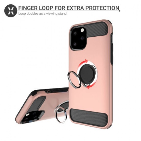 Olixar ArmaRing iPhone 11 Pro Max Finger Loop Tough Case - Rose Gold