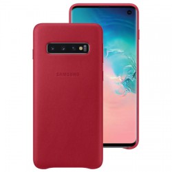 Official Samsung Galaxy S10 Leather Cover Case - Red