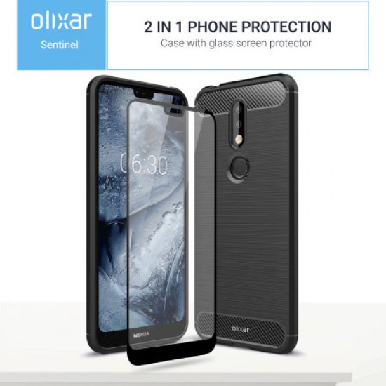 Olixar Sentinel Nokia 7.1 Case & Glass Screen Protector