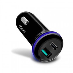 Olixar 36W PD Fast Car Charger With 1m USB-C Charging Cable - black