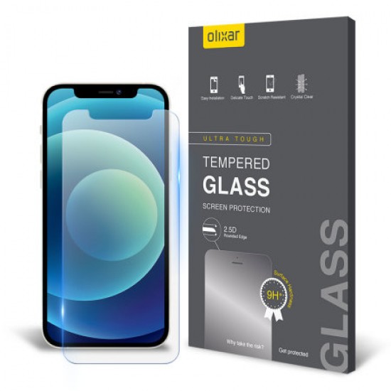 Olixar iPhone 12 Tempered Glass Screen Protector - Clear