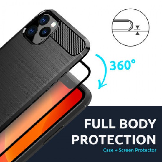 Olixar Sentinel iPhone XS Max Case and Glass Screen Protector - Black