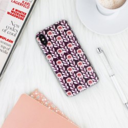 LoveCases Floral Art iPhone X Case - Maroon