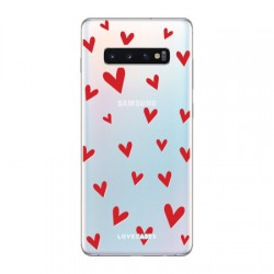 LoveCases Samsung Galaxy S10 Plus Hearts Clear Phone Case