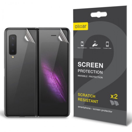 Olixar Samsung Galaxy Fold Back Film Screen Protector 2-in-1 Pack