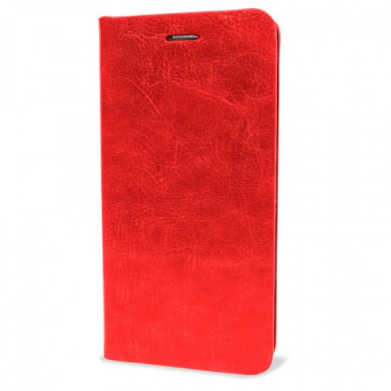 Olixar Leather-Style ZTE Blade S6 Wallet Stand Case - Red