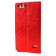 Olixar Leather-Style ZTE Blade S6 Wallet Stand Case - Red