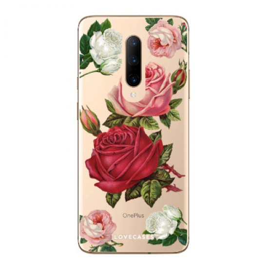 LoveCases OnePlus 7 Pro Roses Clear Phone Case