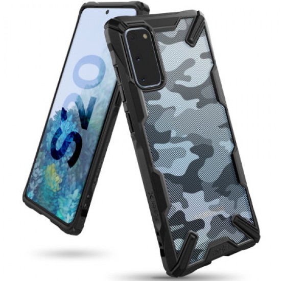 Ringke Fusion X Design Samsung Galaxy S20 Tough Case - Camo Black