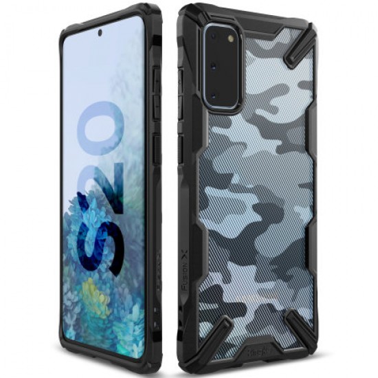 Ringke Fusion X Design Samsung Galaxy S20 Tough Case - Camo Black