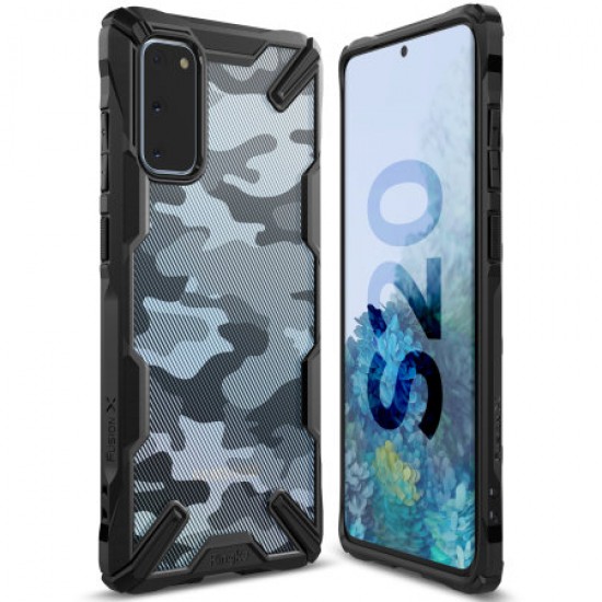 Ringke Fusion X Design Samsung Galaxy S20 Tough Case - Camo Black