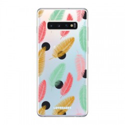 LoveCases Samsung S10 Polka Leaf Clear Phone Case