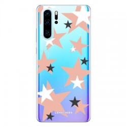 LoveCases Huawei P30 Pro Pink Star Clear Phone Case