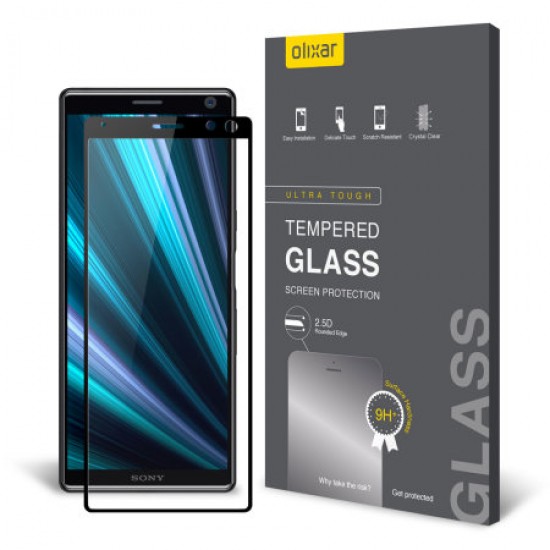 Olixar Sony Xperia 10 Full Cover Glass Screen Protector - Black