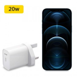 Olixar iPhone 12 Pro Max PD 20W USB-C Wall Charger - UK Plug - White