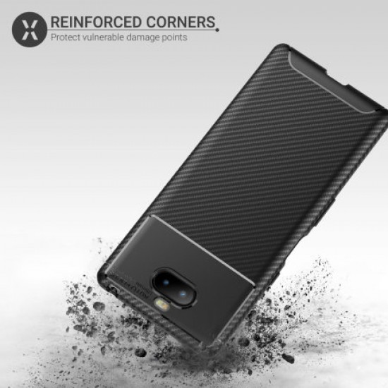 Olixar Carbon Fibre Sony Xperia 10 Plus Case - Black