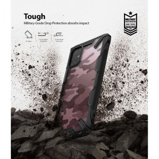 Ringke Fusion X Design Samsung Galaxy A71 Tough Case - Camo Black
