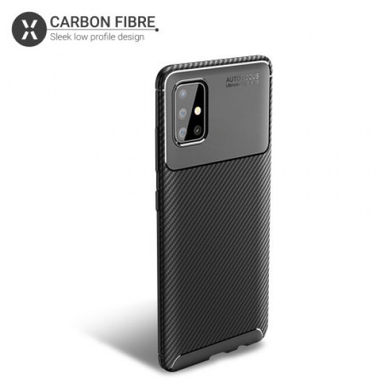 Olixar Carbon Fibre Samsung Galaxy A71 Case - Black