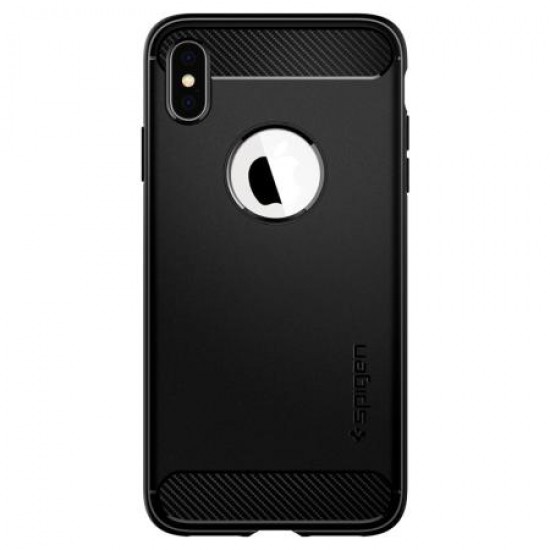 Spigen Rugged Armor iPhone XS Max Tough Carbon Case - Matte Black