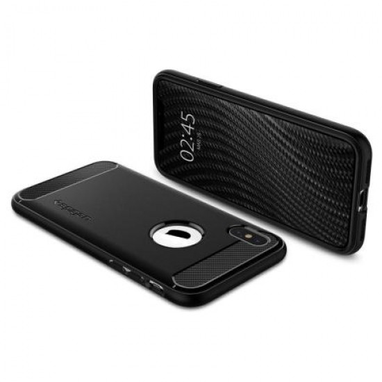 Spigen Rugged Armor iPhone XS Max Tough Carbon Case - Matte Black