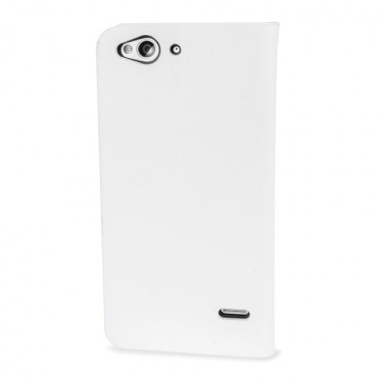 Olixar Leather-Style ZTE Blade S6 Wallet Stand Case - White