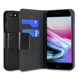 Olixar Leather-Style iPhone 8 Wallet Stand Case - Black