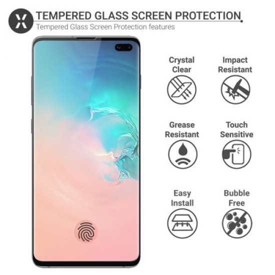 Olixar Galaxy S10 Plus Case Compatible Glass Screen Protector - Black