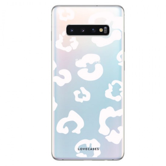 LoveCases Samsung S10 5G Leopard Print Case - Clear White