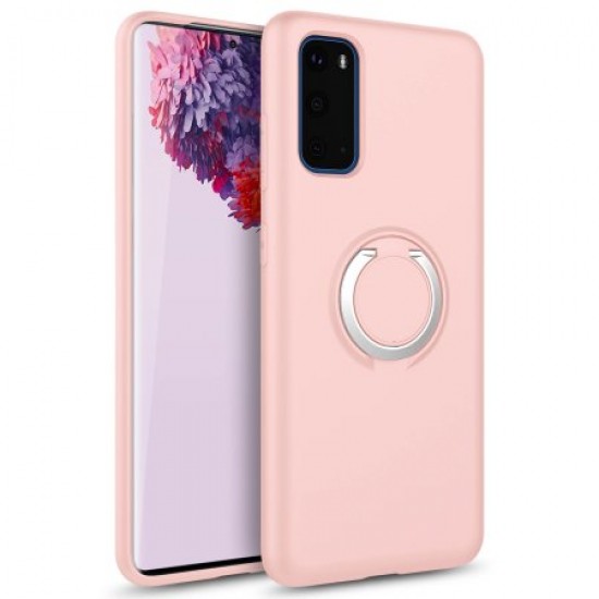 Zizo Revolve Series Samsung S20 Thin Ring Case - Rose Quartz