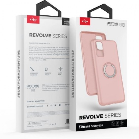 Zizo Revolve Series Samsung S20 Thin Ring Case - Rose Quartz