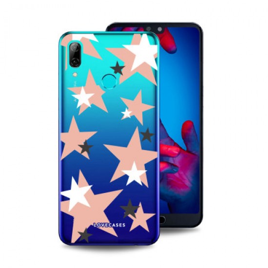 LoveCases Huawei P Smart 2019 Pink Star Clear Phone Case