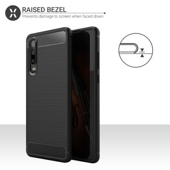 Olixar Sentinel Huawei P30 Case and Glass Screen Protector - Black