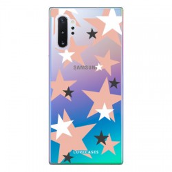 LoveCases Samsung Note 10 Plus Pink Star Clear Phone Case