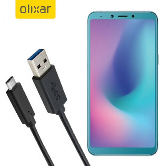 Olixar USB-C Samsung Galaxy A6s Charging Cable - Black 1m