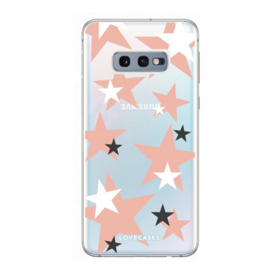 LoveCases Samsung S10e Clear Pink Star Phone Case