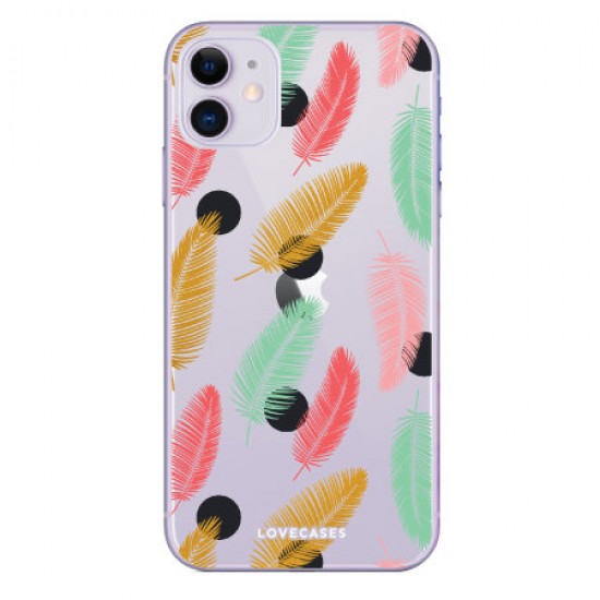 LoveCases iPhone 11 Polka Leaf Phone Case - Clear Multi