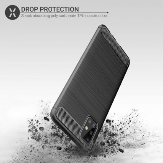 Olixar Sentinel Samsung A71 Case & Glass Screen Protector - Black