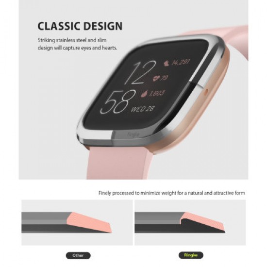 Ringke Fitbit Versa 2 Steel Bezel Styling - Silver