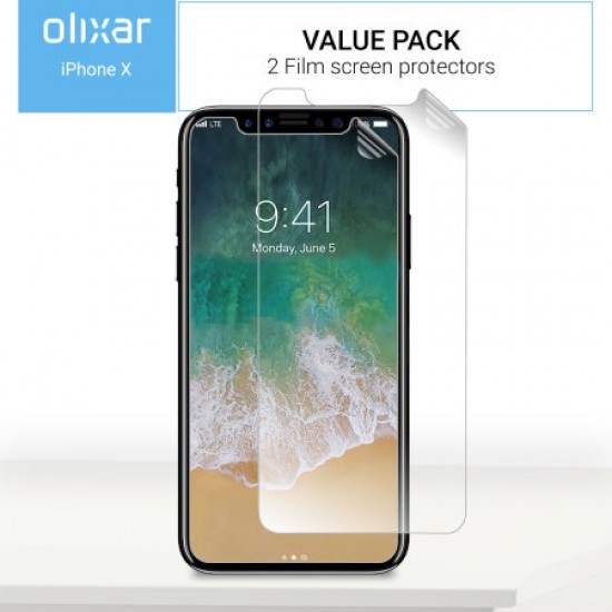 Olixar iPhone X Screen Protector 2-in-1 Pack